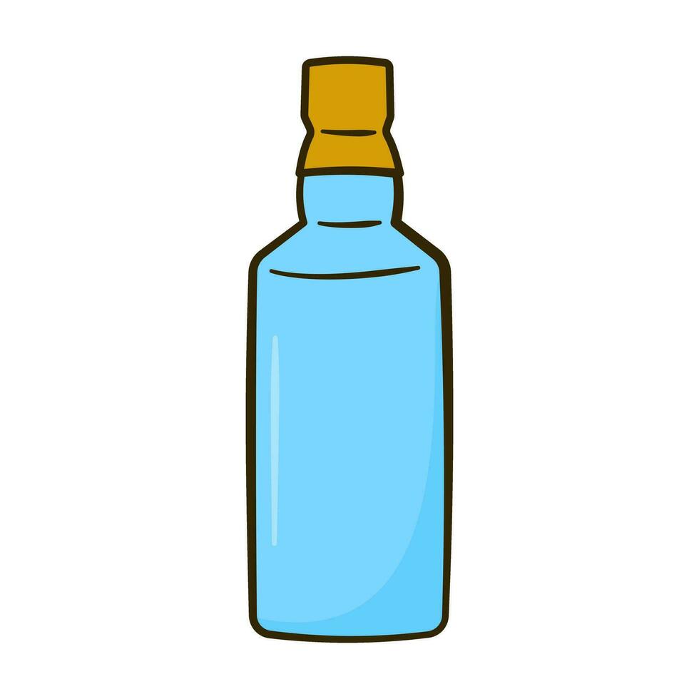 blu bottiglia. cartone animato vettore