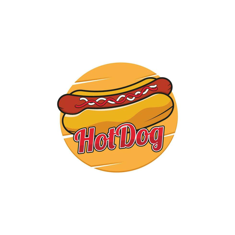 caldo cane illustrazione logo modello con semplice concetto vettore