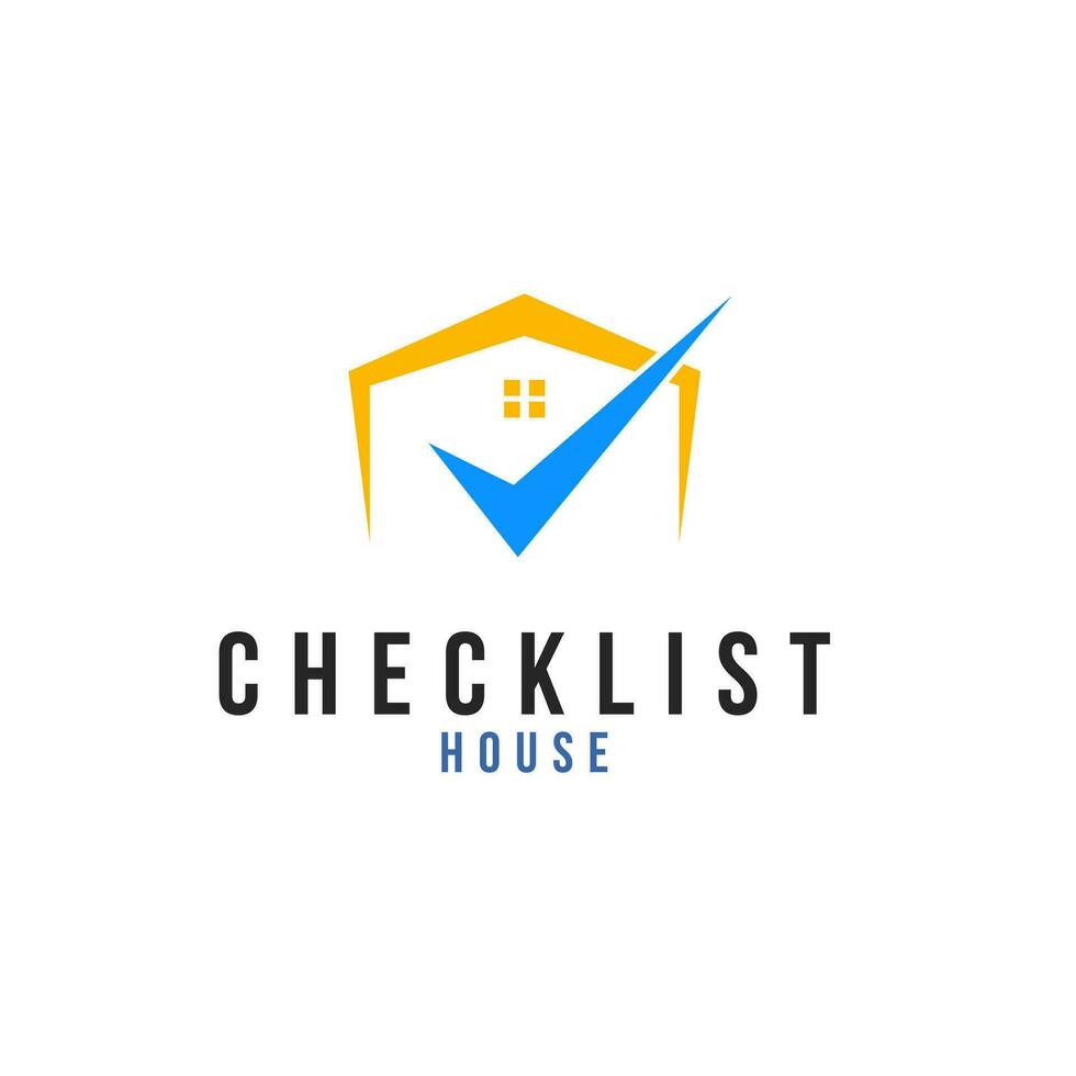 lista di controllo casa logo design concetto vettore illustrazione simbolo icona