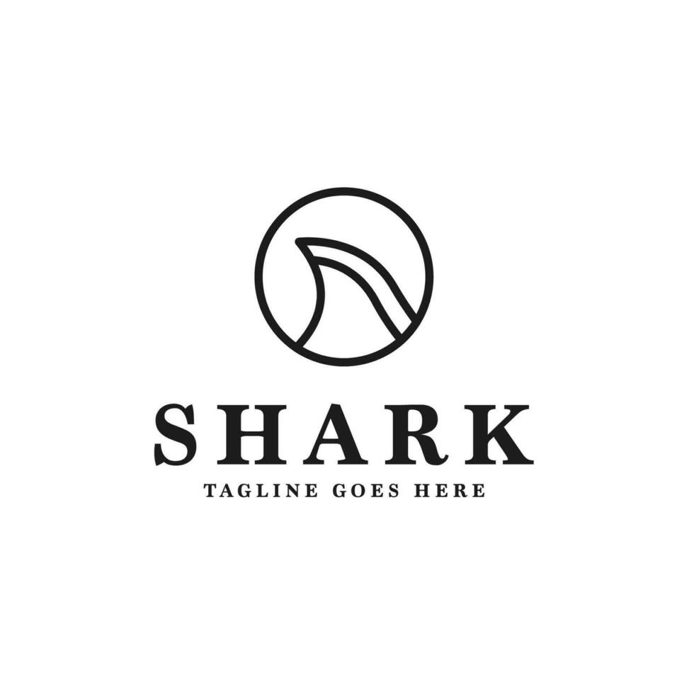 creativo di un' squalo pinna logo design concetto vettore illustrazione simbolo icona