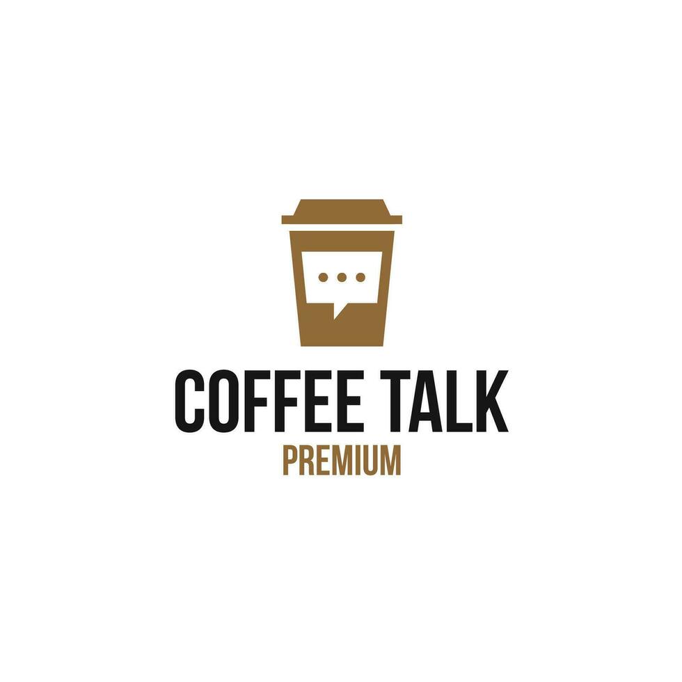 caffè parlare logo design concetto vettore illustrazione simbolo icona