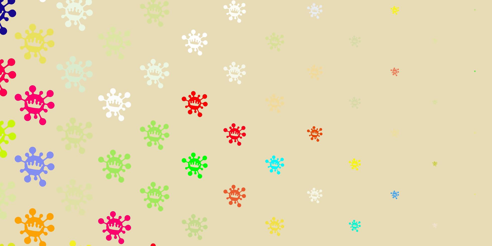sfondo vettoriale multicolore chiaro con simboli di virus