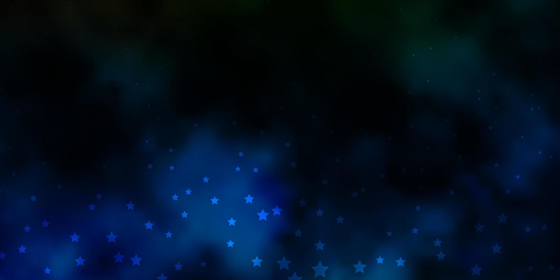 modello vettoriale verde blu scuro con stelle astratte illustrazione colorata in stile astratto con motivo a stelle sfumate per incartare regali