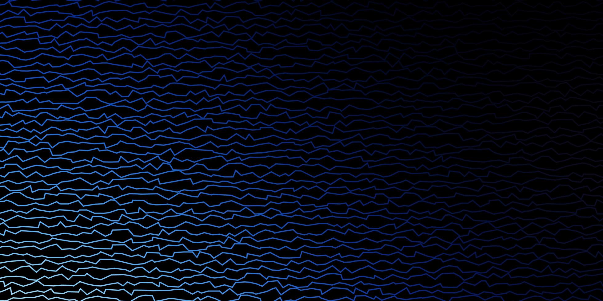 motivo vettoriale blu scuro con linee curve illustrazione colorata che consiste in un motivo a curve per opuscoli opuscoli