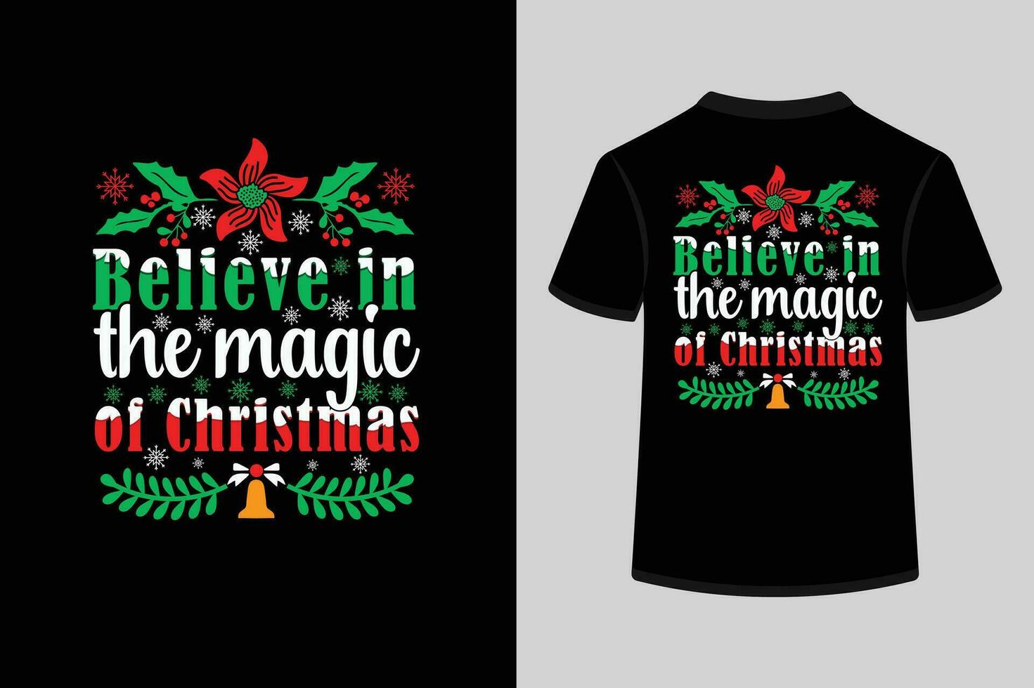 credere nel il Magia di Natale creativo tipografia t camicia design vettore