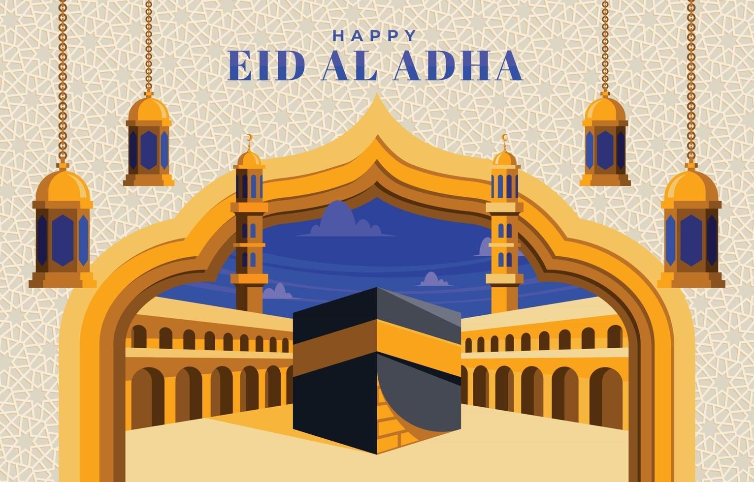 blu dorato eid al adha vettore