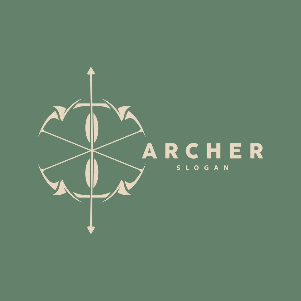 arciere logo, tiro con l'arco freccia vettore, elegante semplice minimalista disegno, icona simbolo illustrazione modello vettore