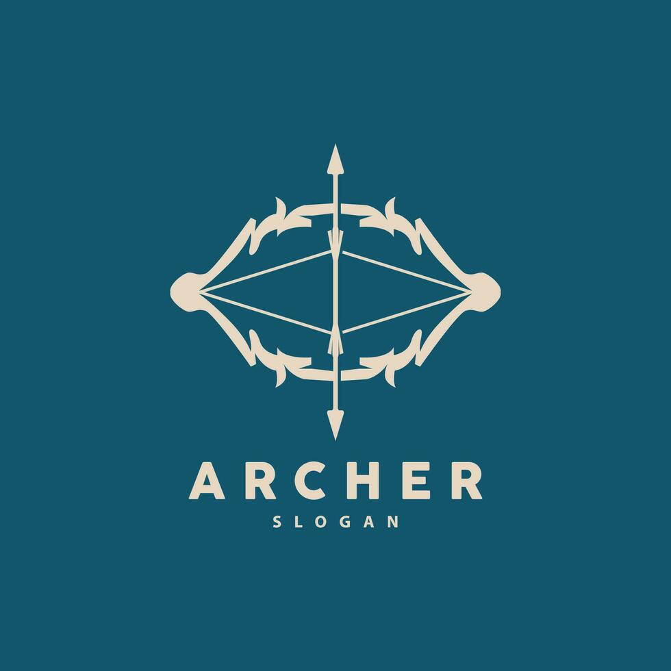 arciere logo, tiro con l'arco freccia vettore, elegante semplice minimalista disegno, icona simbolo illustrazione modello vettore