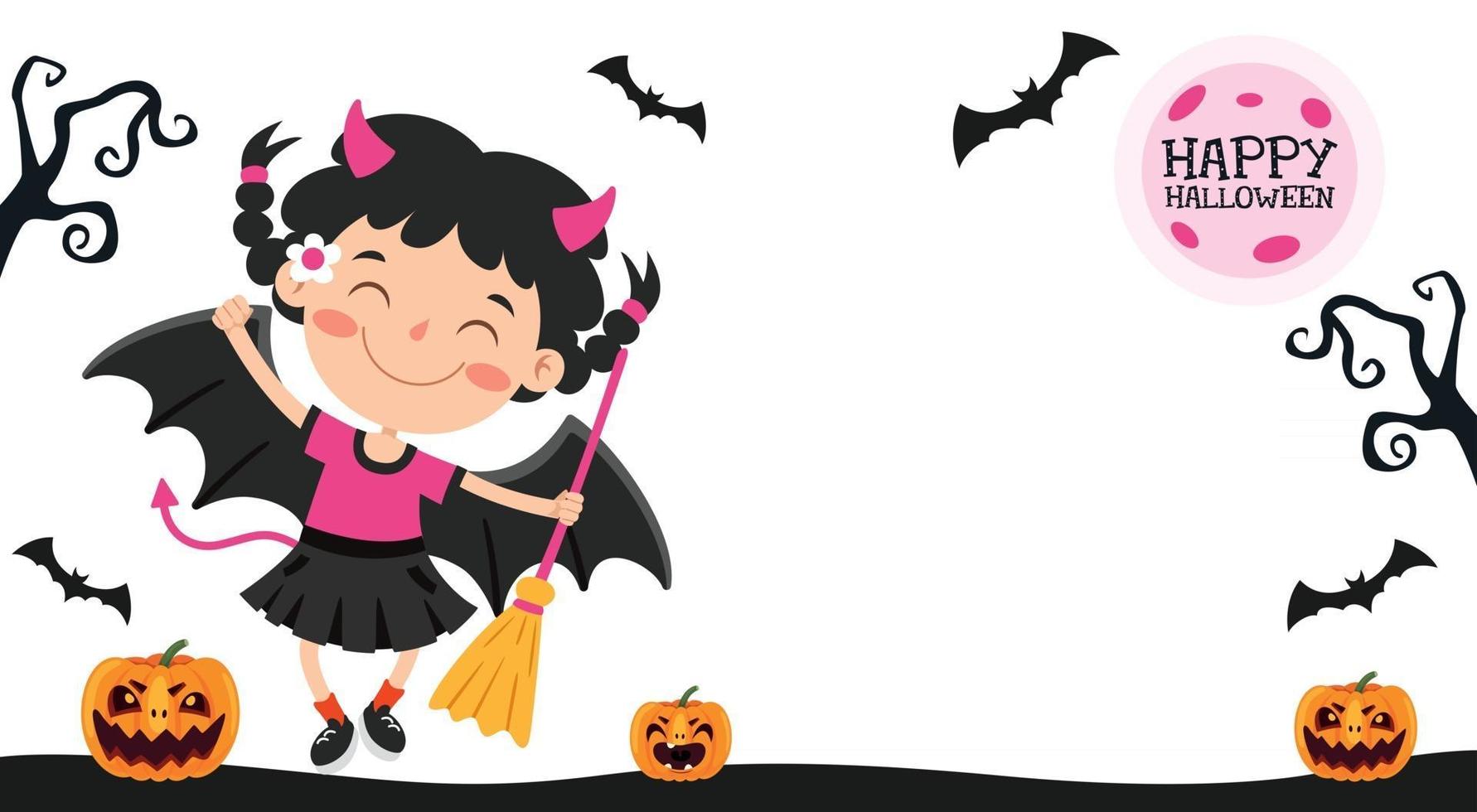 concetto di Halloween con carattere divertente vettore