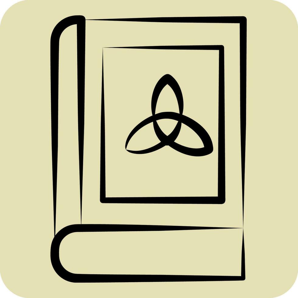 icona libro. relazionato per celtico simbolo. mano disegnato stile. semplice design modificabile. semplice illustrazione vettore