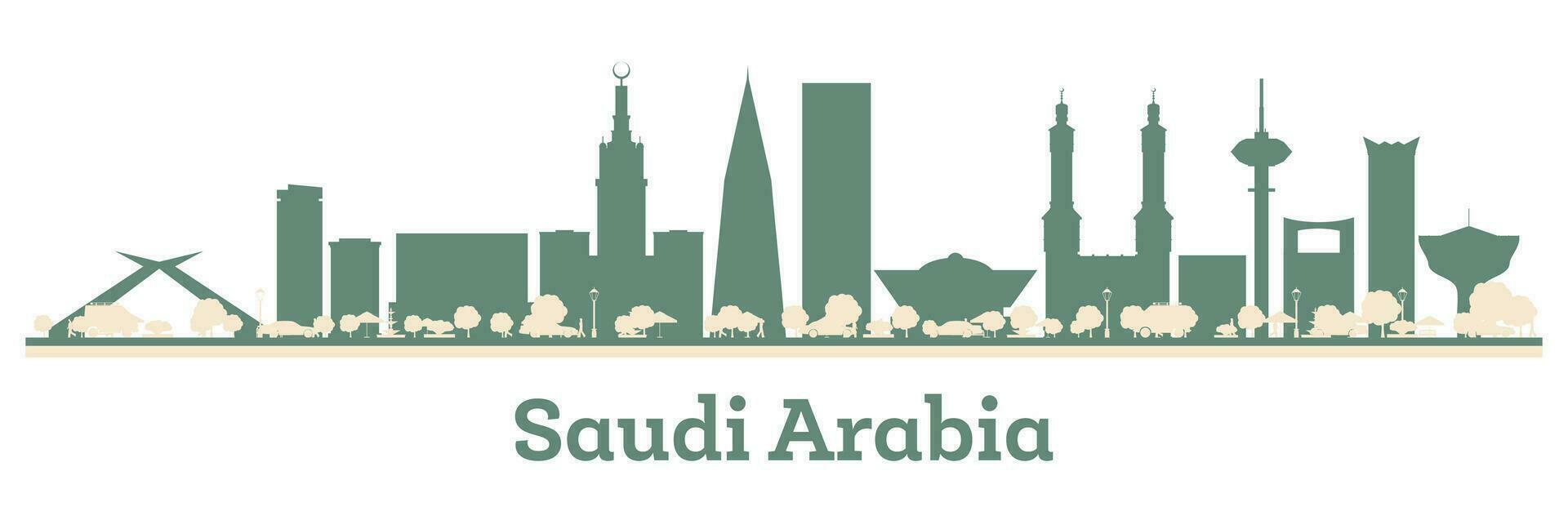 astratto Arabia arabia città orizzonte con colore edifici. vettore