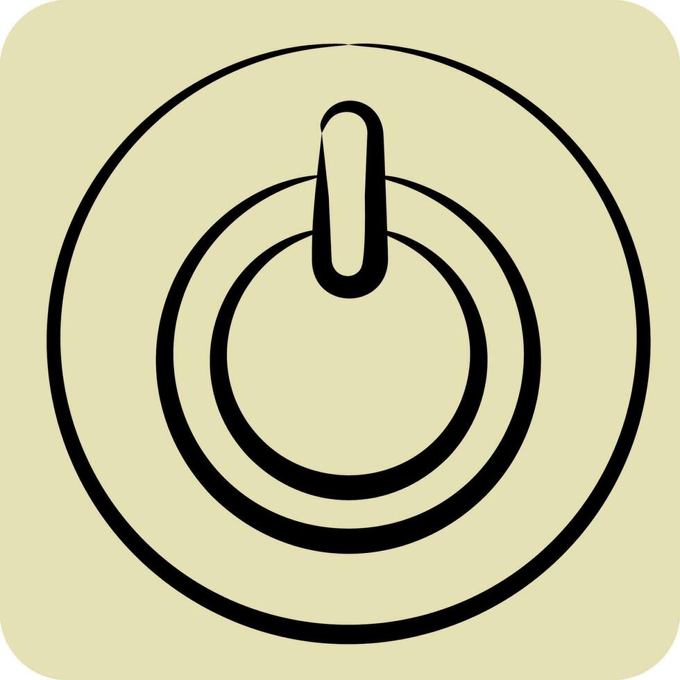 icona energia pulsante. relazionato per aria condizionata simbolo. mano disegnato stile. semplice design modificabile. semplice illustrazione vettore