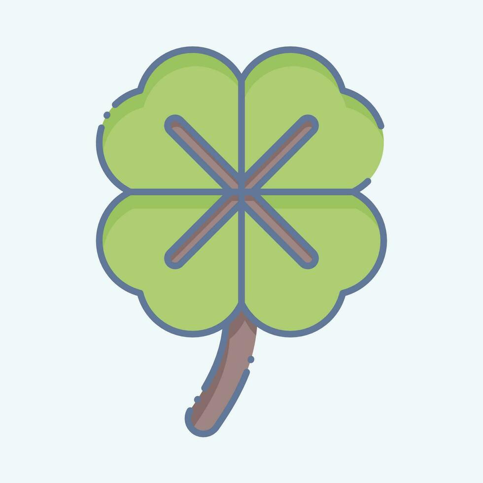 icona trifoglio. relazionato per celtico simbolo. scarabocchio stile. semplice design modificabile. semplice illustrazione vettore
