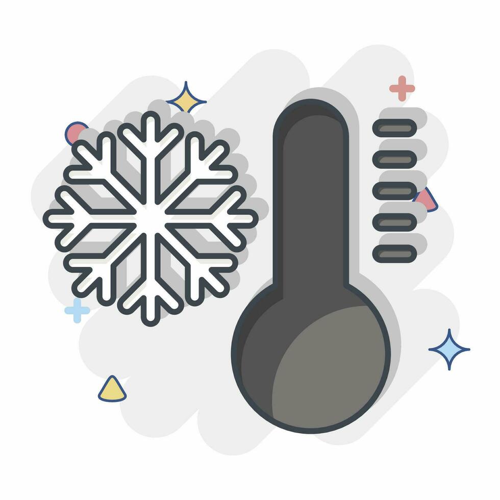 icona freddo. relazionato per aria condizionata simbolo. comico stile. semplice design modificabile. semplice illustrazione vettore