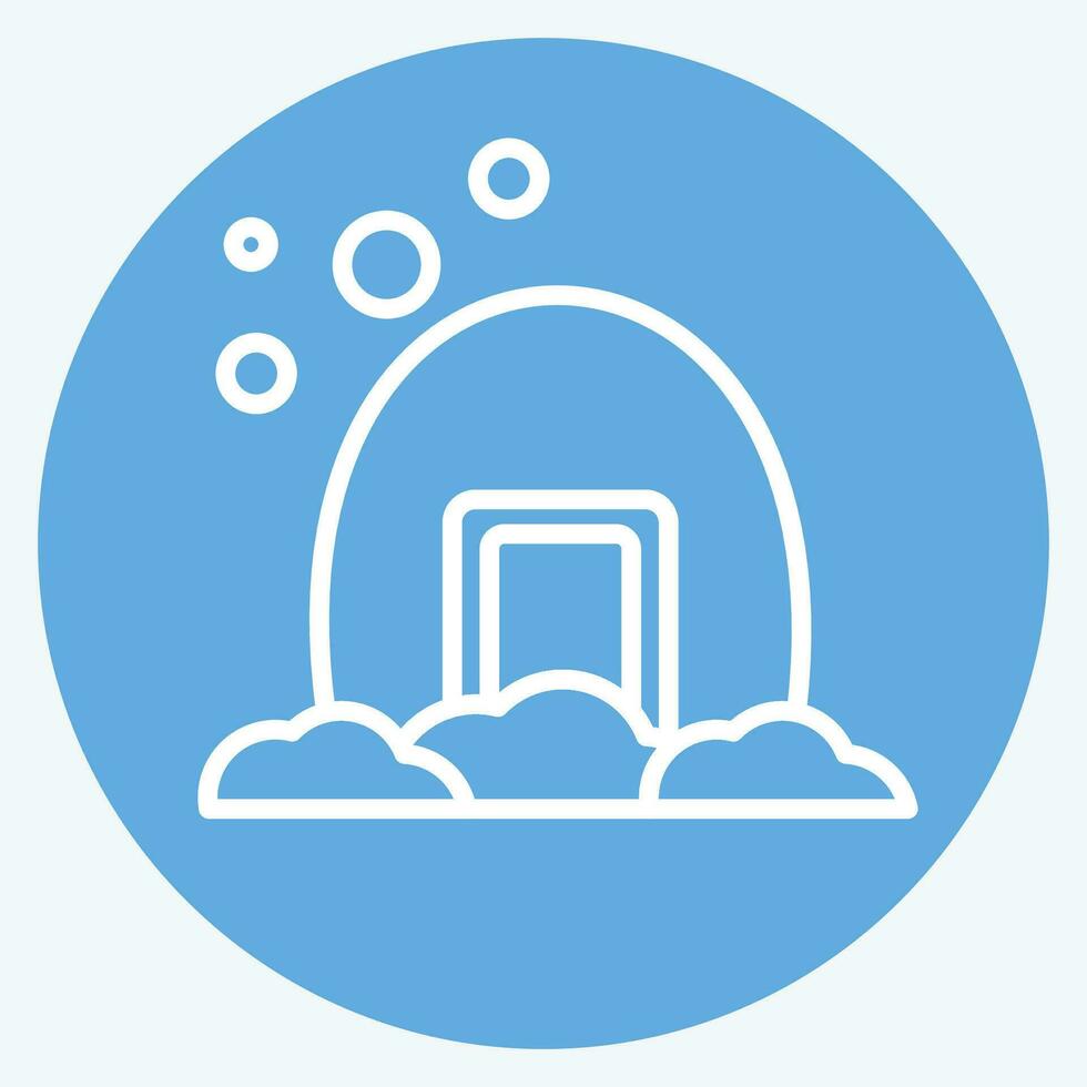 icona igloo. relazionato per alloggi simbolo. blu occhi stile. semplice design modificabile. semplice illustrazione vettore