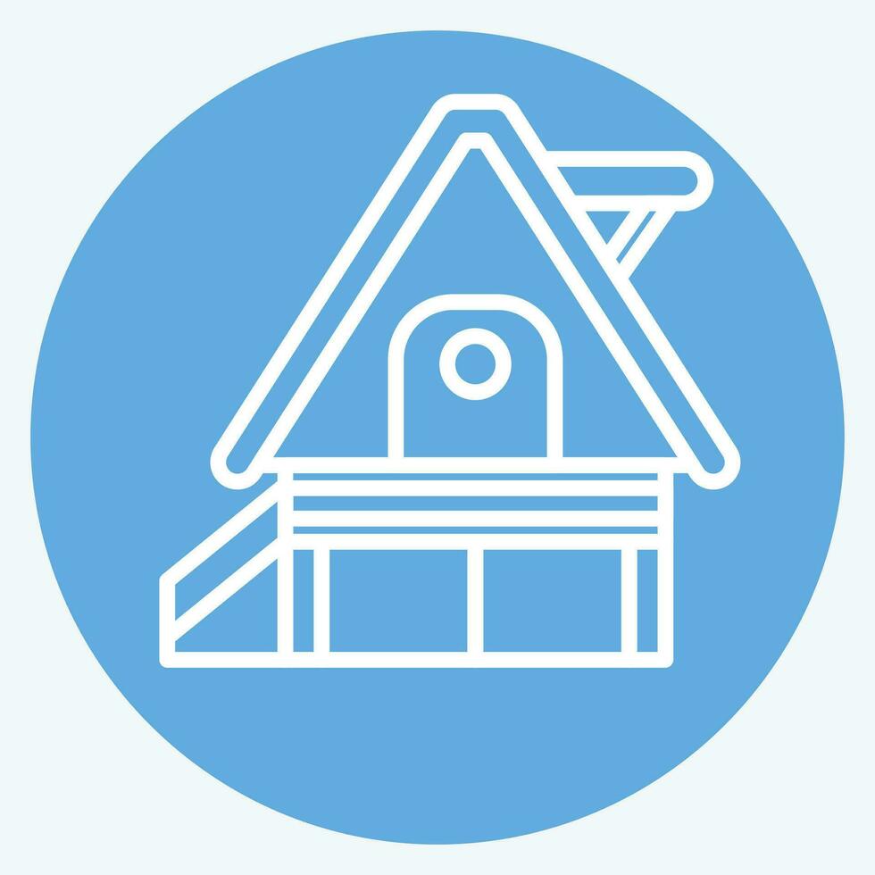 icona vacanza casa. relazionato per alloggi simbolo. blu occhi stile. semplice design modificabile. semplice illustrazione vettore