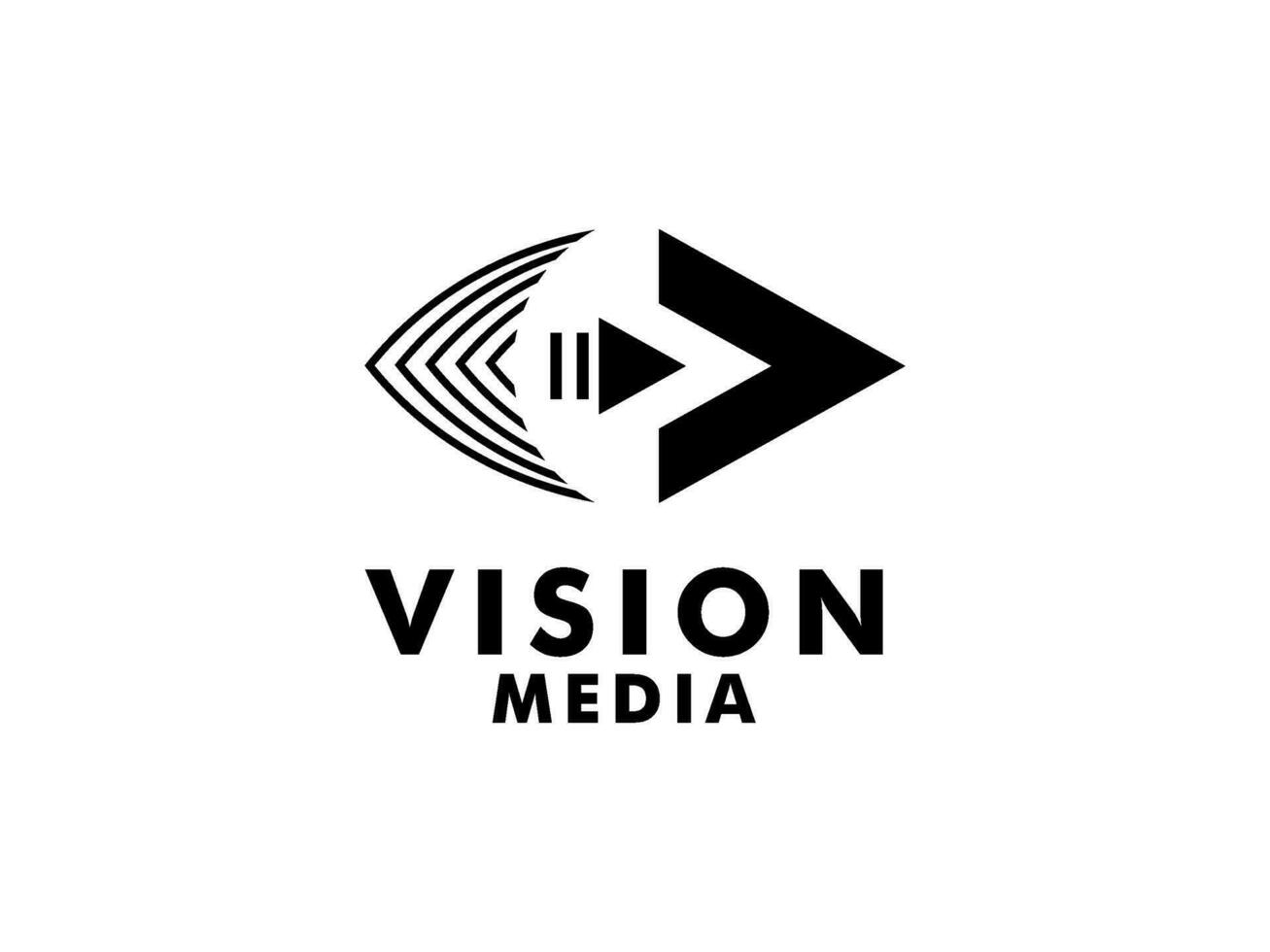 visione media logo vettore modello