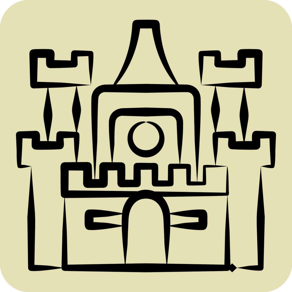 icona castello. relazionato per alloggi simbolo. mano disegnato stile. semplice design modificabile. semplice illustrazione vettore