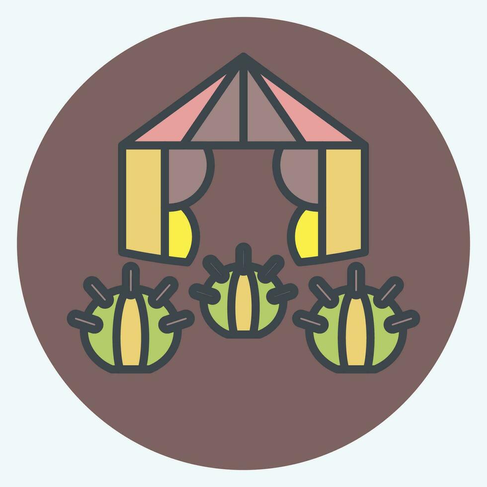 icona deserto tenda. relazionato per alloggi simbolo. colore compagno stile. semplice design modificabile. semplice illustrazione vettore
