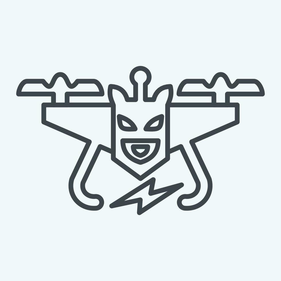 icona giocattolo drone. relazionato per fuco simbolo. linea stile. semplice design modificabile. semplice illustrazione vettore