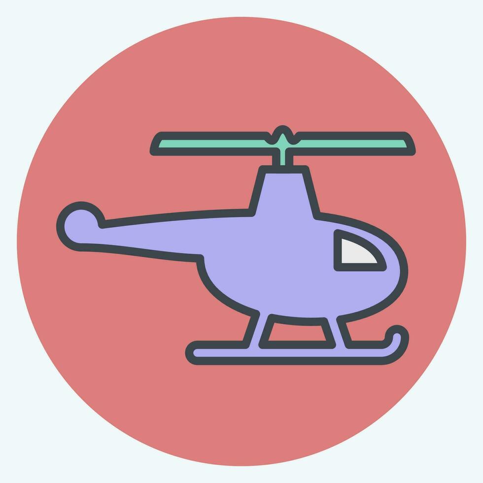 icona elicottero. relazionato per fuco simbolo. colore compagno stile. semplice design modificabile. semplice illustrazione vettore