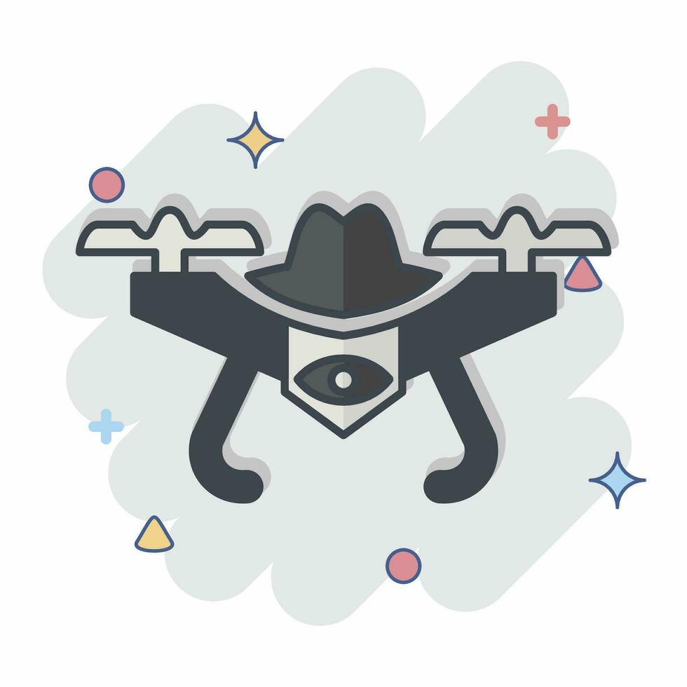 icona spiare drone. relazionato per fuco simbolo. comico stile. semplice design modificabile. semplice illustrazione vettore