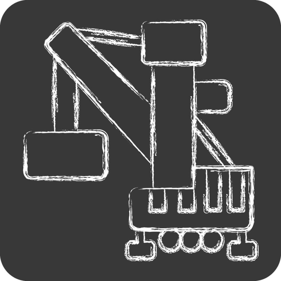 icona porto gru. relazionato per costruzione veicoli simbolo. gesso stile. semplice design modificabile. semplice illustrazione vettore