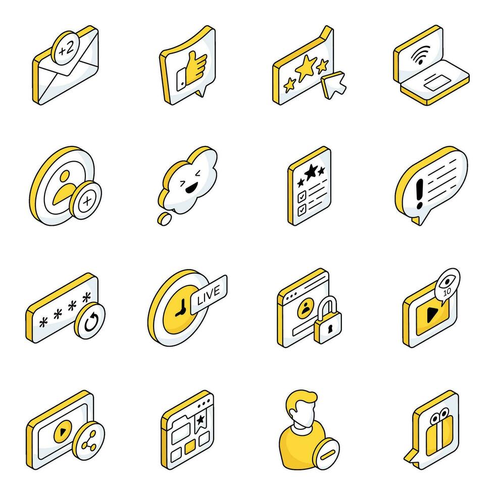 pacchetto di icone piatte della piattaforma sociale vettore