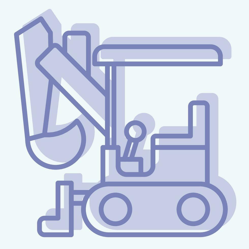 icona compatto escavatore. relazionato per costruzione veicoli simbolo. Due tono stile. semplice design modificabile. semplice illustrazione vettore