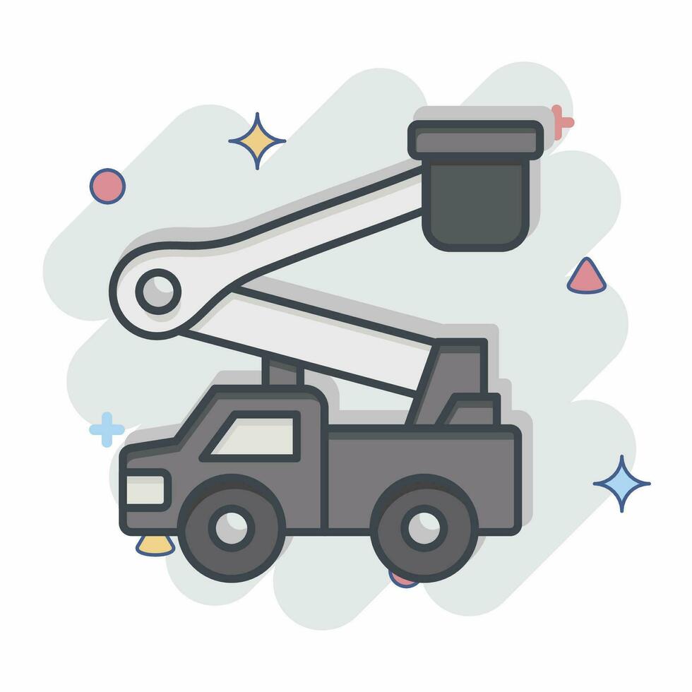 icona secchio camion. relazionato per costruzione veicoli simbolo. comico stile. semplice design modificabile. semplice illustrazione vettore
