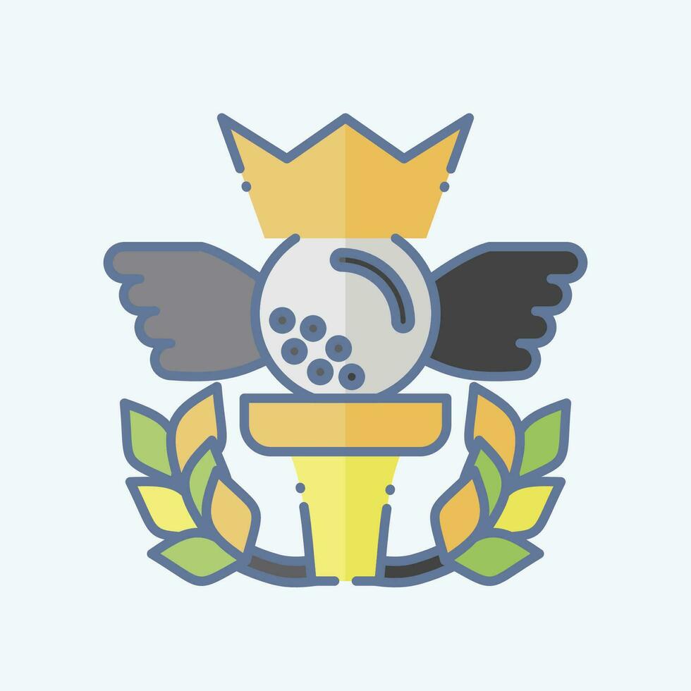 icona campionato. relazionato per golf simbolo. scarabocchio stile. semplice design modificabile. semplice illustrazione vettore