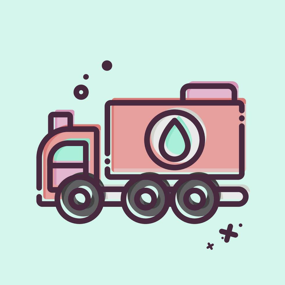 icona acqua camion. relazionato per costruzione veicoli simbolo. mbe stile. semplice design modificabile. semplice illustrazione vettore