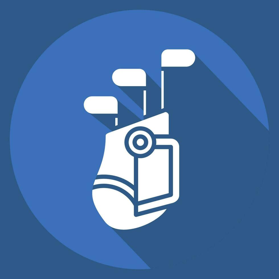 icona golf Borsa. relazionato per golf simbolo. lungo ombra stile. semplice design modificabile. semplice illustrazione vettore