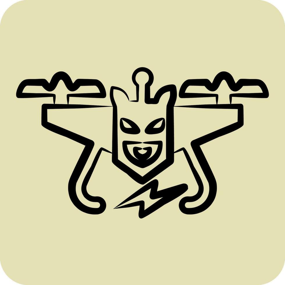 icona giocattolo drone. relazionato per fuco simbolo. mano disegnato stile. semplice design modificabile. semplice illustrazione vettore