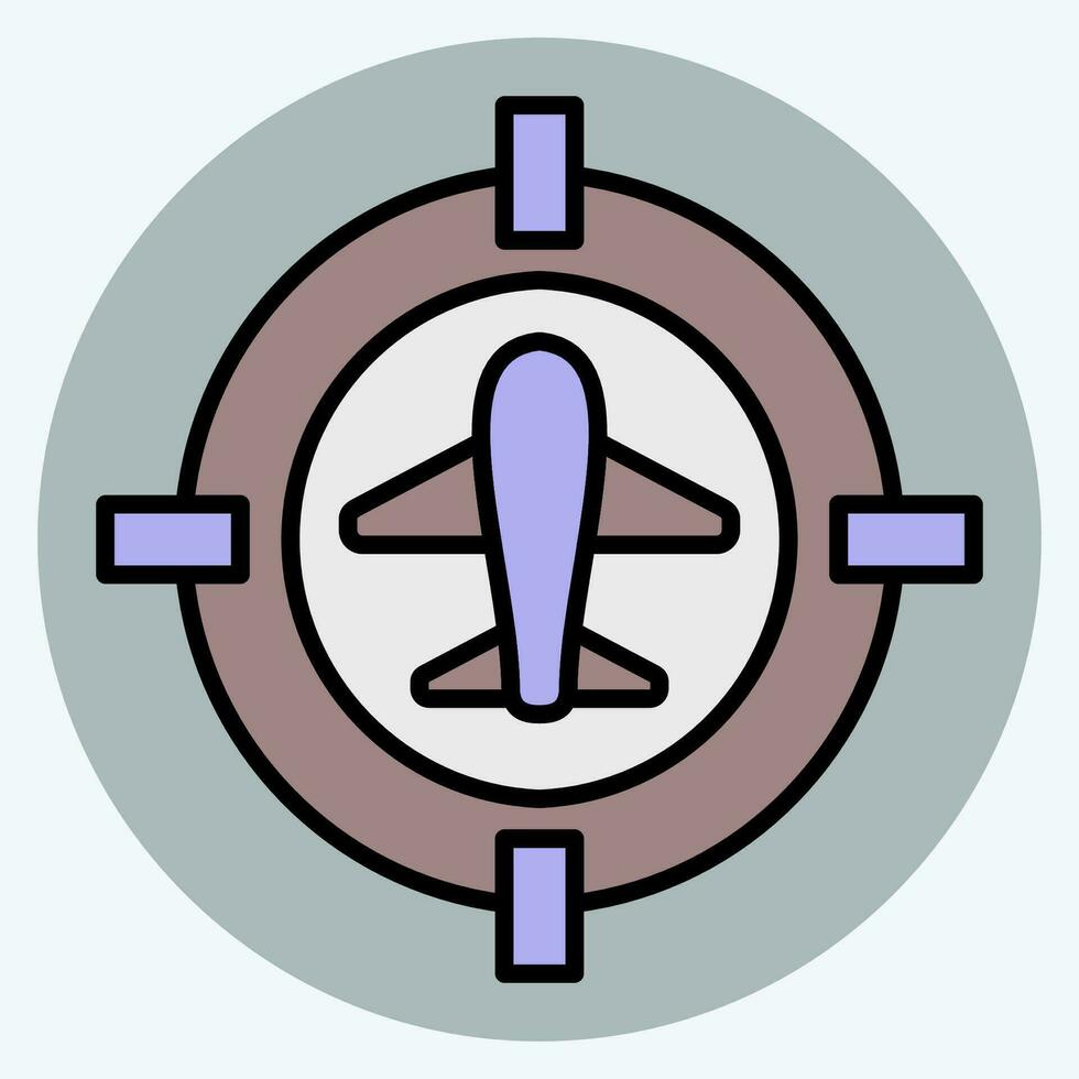 icona bersaglio Posizione. relazionato per militare simbolo. colore compagno stile. semplice design modificabile. semplice illustrazione vettore