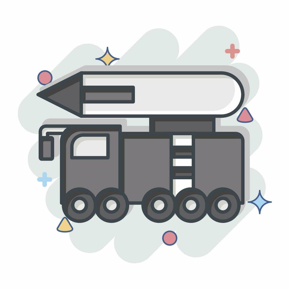 icona missile. relazionato per militare simbolo. comico stile. semplice design modificabile. semplice illustrazione vettore