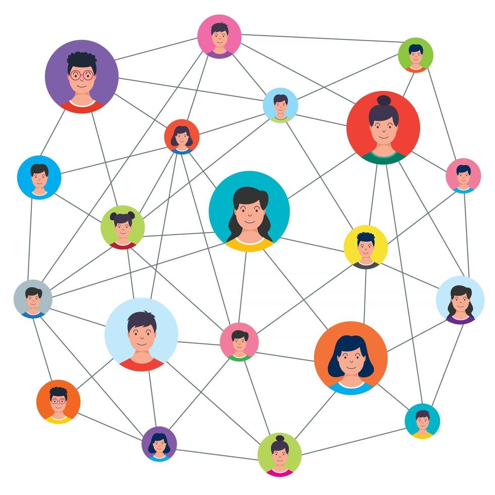 social networking e connessione tra le persone vettore