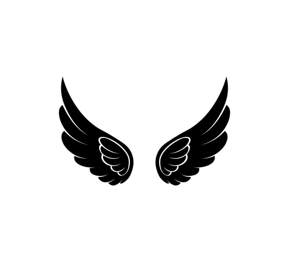 vettore silhouette di angelo Ali