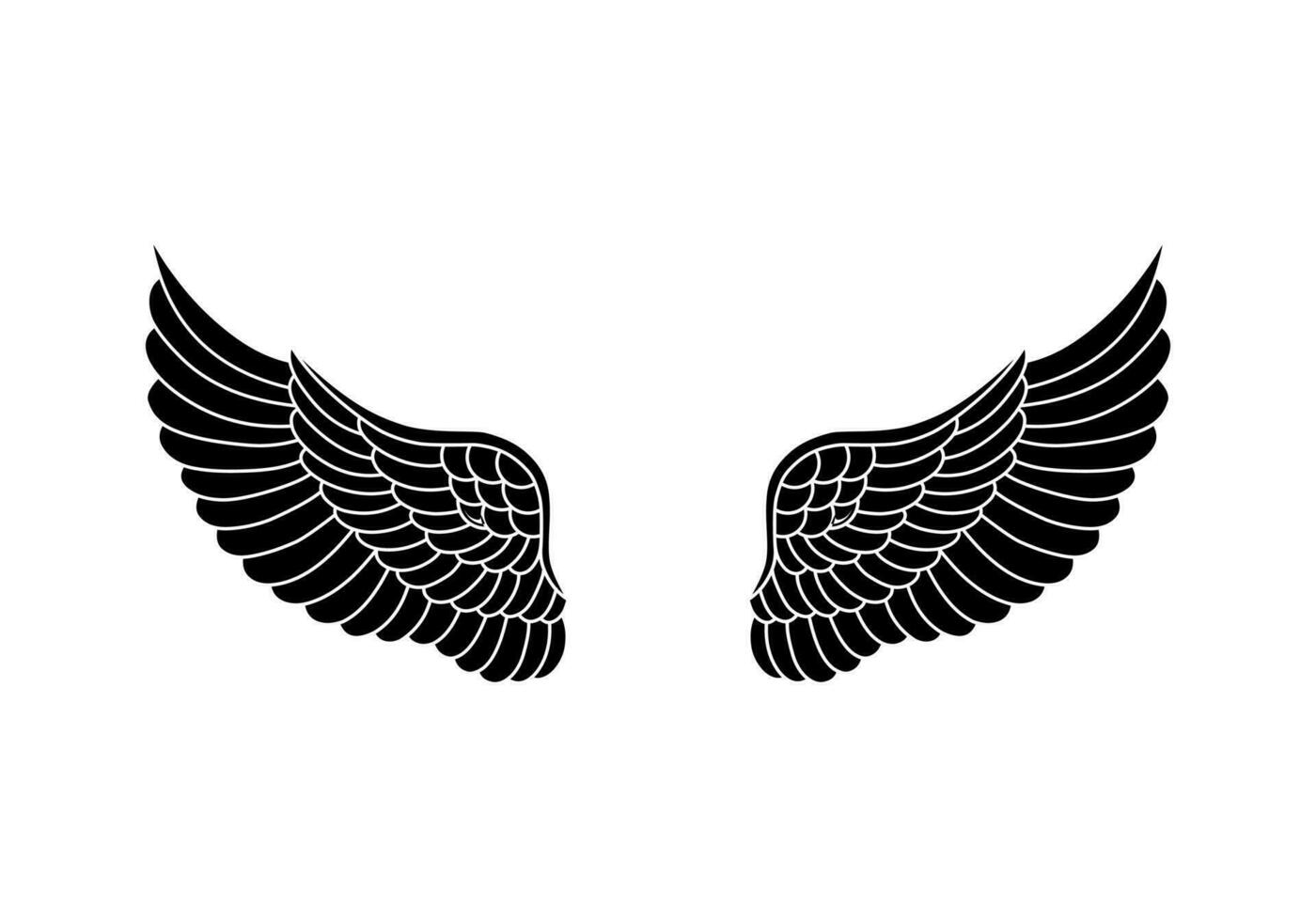vettore silhouette angelo Ali logo