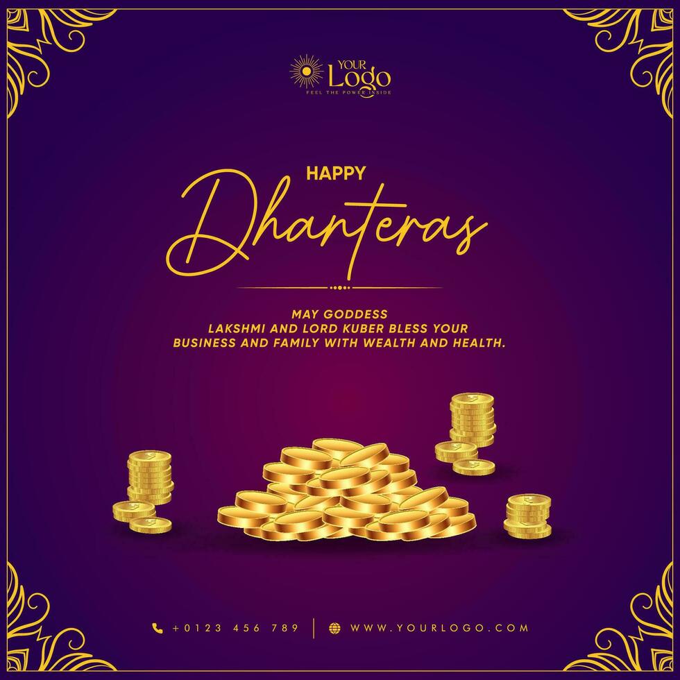 contento dhanteras decorativo Festival desiderando carta vettore