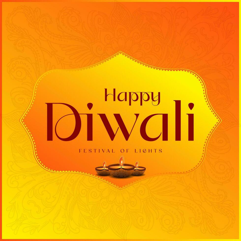 contento Diwali decorativo Festival desiderando carta vettore design