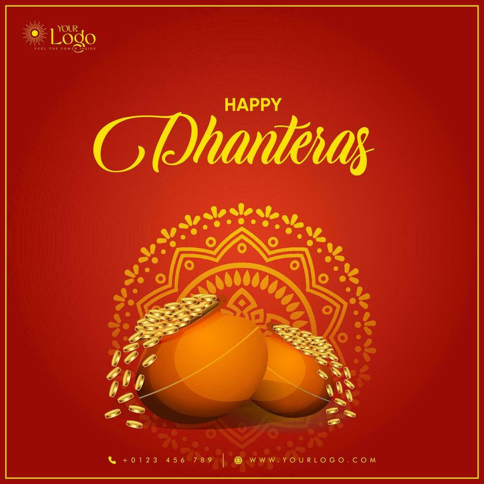 contento dhanteras decorativo Festival desiderando carta vettore