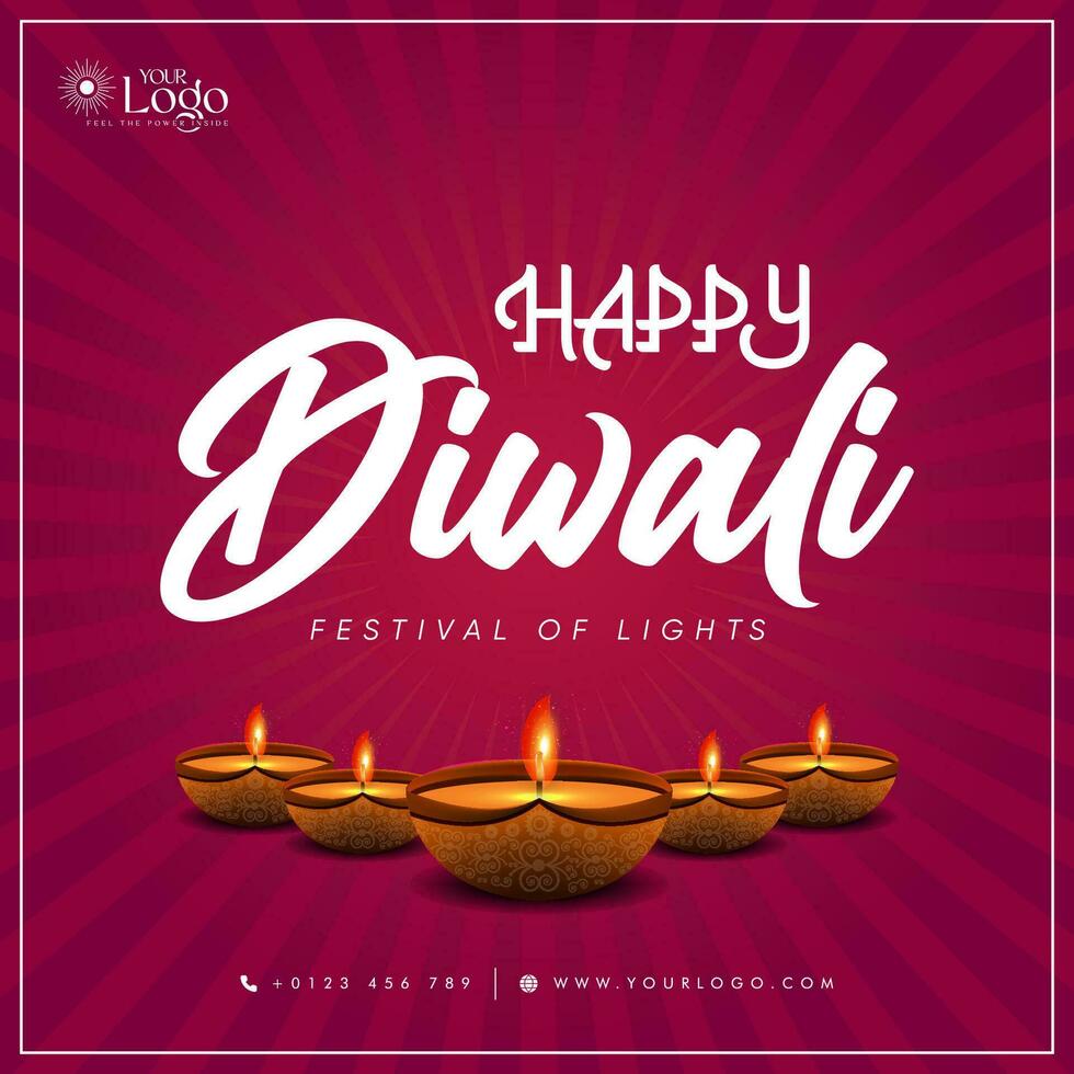 contento Diwali decorativo Festival desiderando carta vettore design