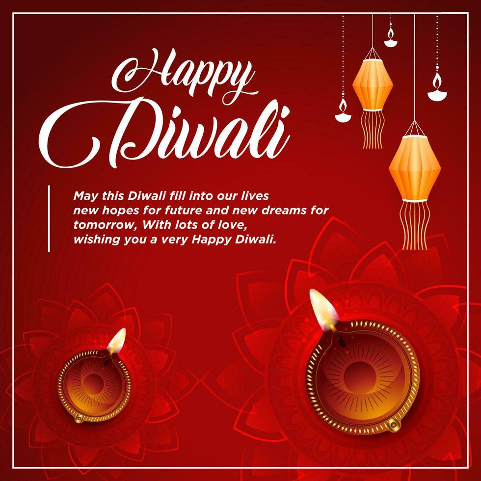 contento Diwali decorativo Festival desiderando carta vettore design