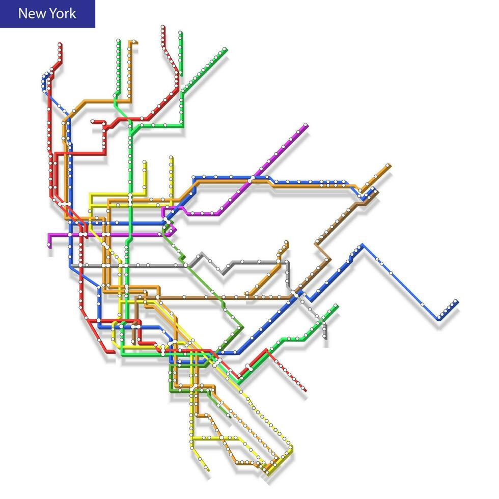 carta geografica di il nuovo York la metropolitana metropolitana. modello di città transportatio vettore