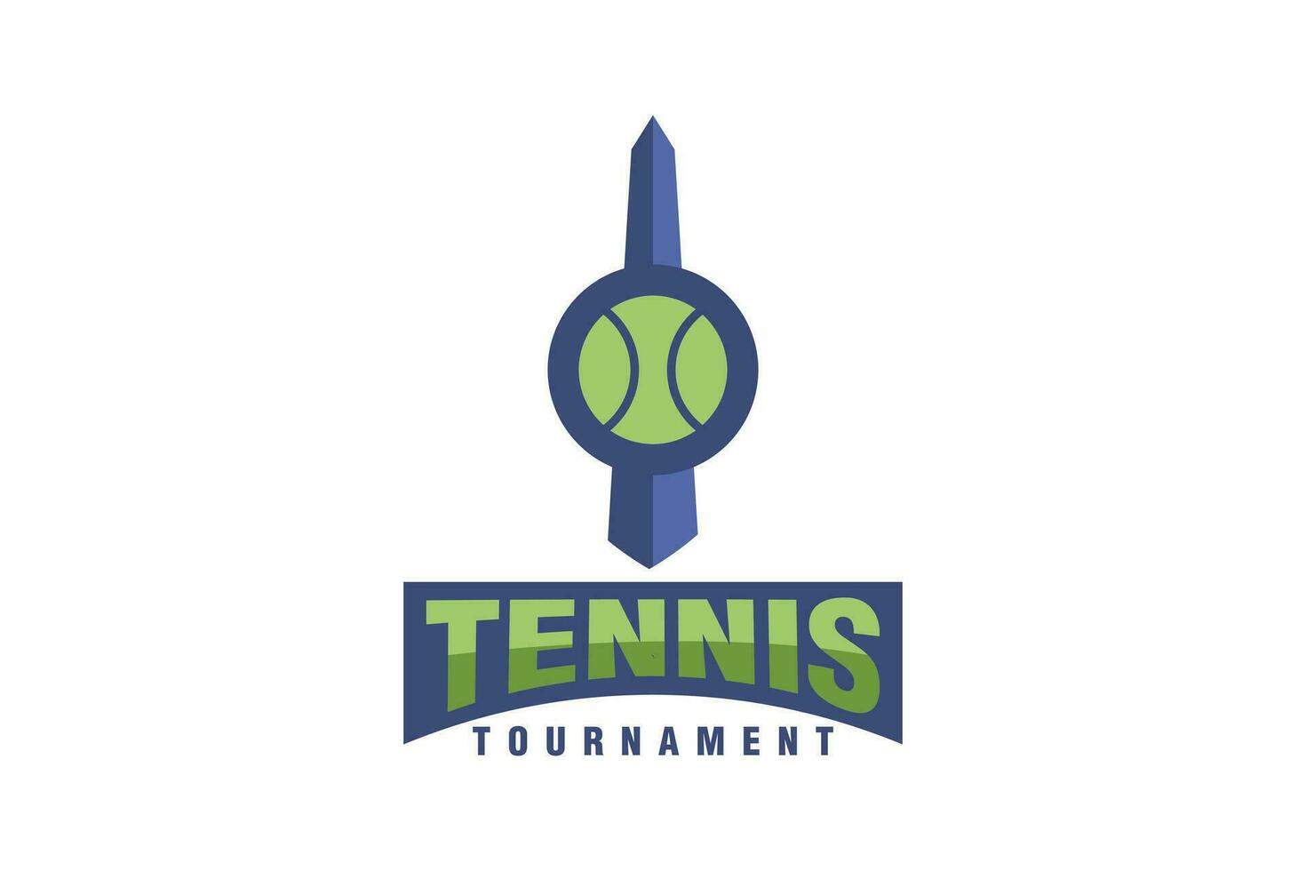 tennis torneo e Washington monumento logo design vettore modello