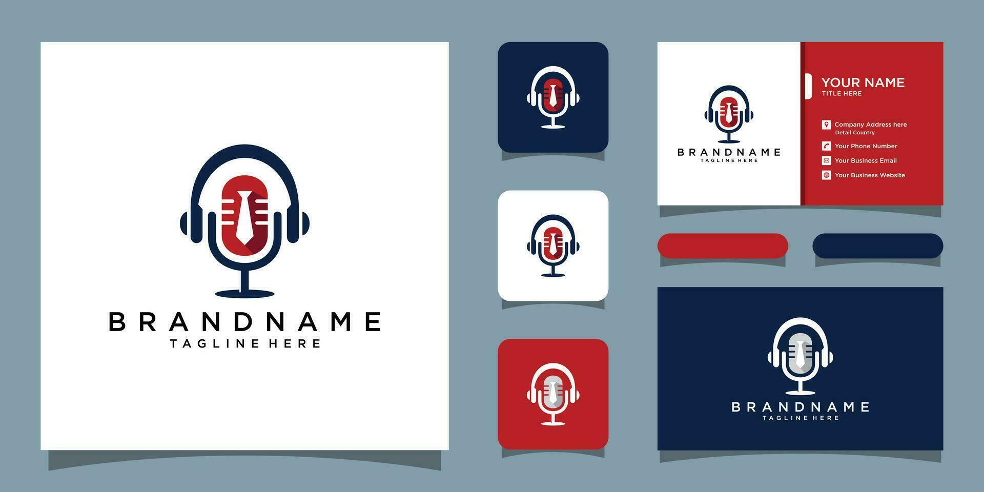 Podcast microfono icona. ragnatela simbolo logo modello design elemento con attività commerciale carta design vettore