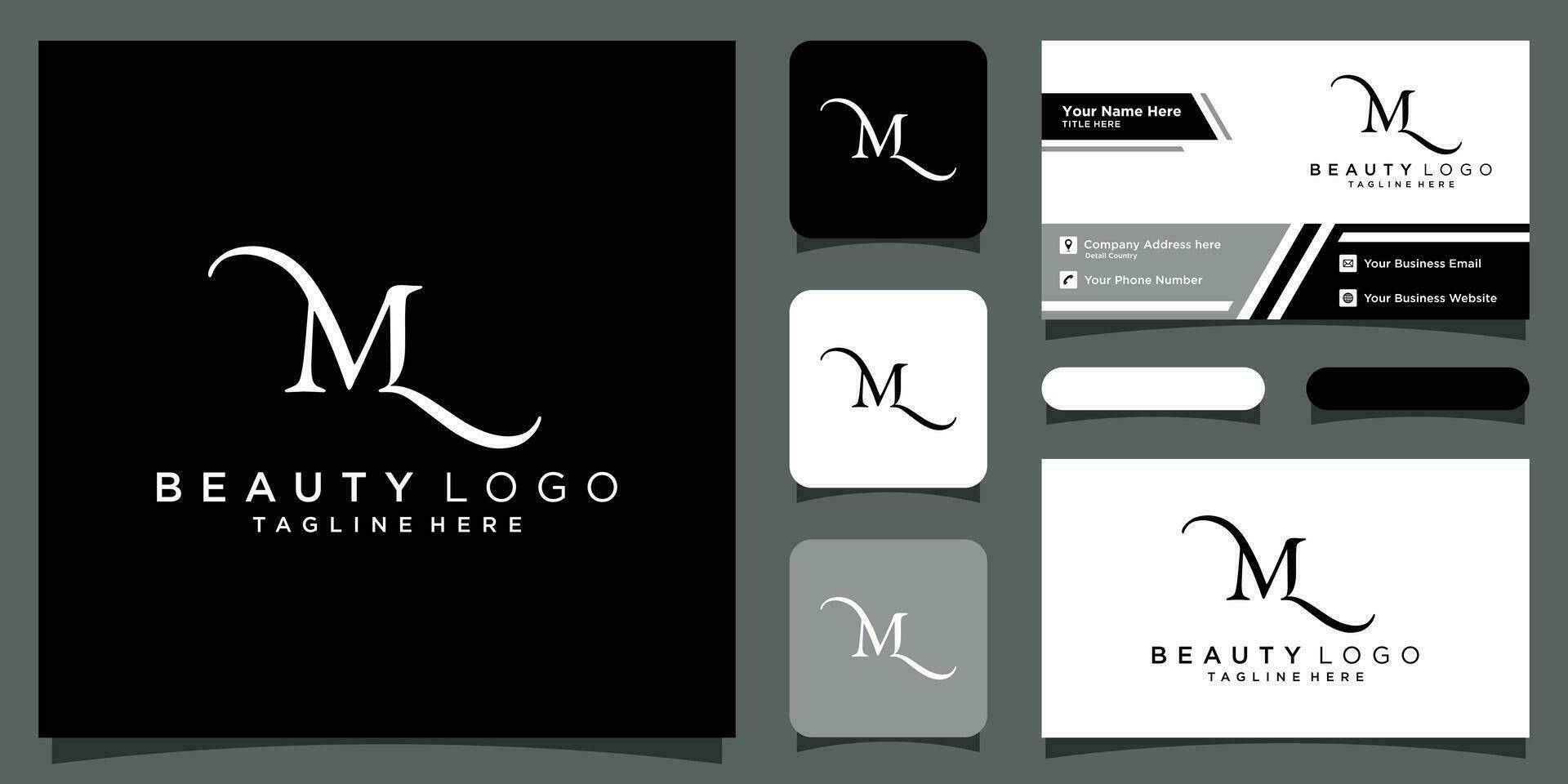 iniziale lettera ml lusso logo design vettore con attività commerciale carta design premio vettore