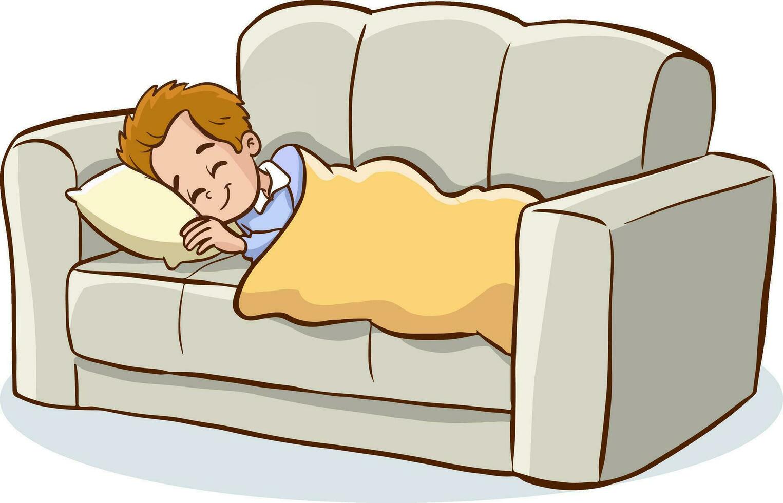 bambini addormentato su divano vettore illustrazione