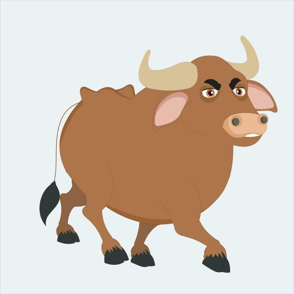 carino mucca corse cartone animato animale gratuito vettore